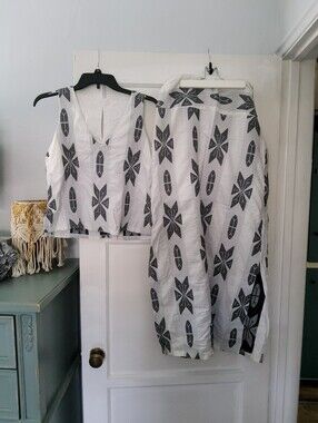 LOTUS EATERS Linen Top & Skirt Set From Greece